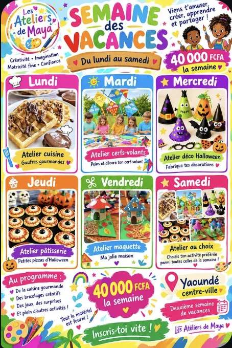Semaine des vacances · Les Ateliers de Maya