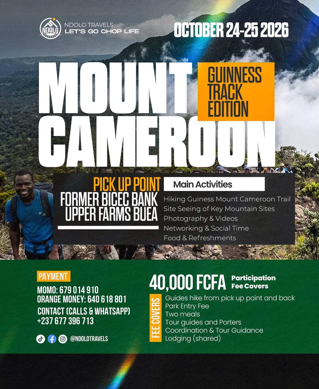 Mont Cameroun, Guinness Track · Ndolo Travels